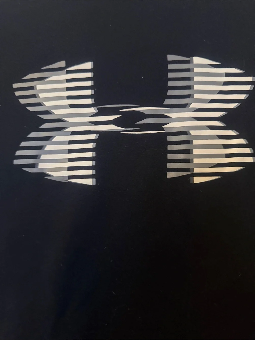 Under Armour Boys' Black Tee with White Striped Logo